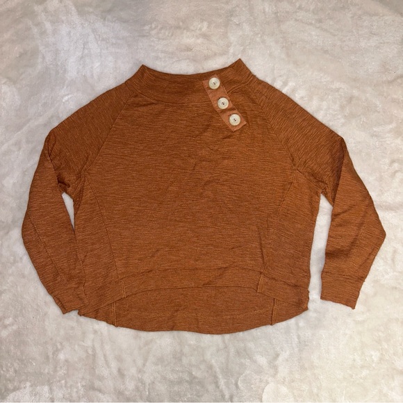 We The Free Don't Forget Me Cedar Brown Ribbed Knit Long Sleeve Top Size XS - Picture 9 of 16